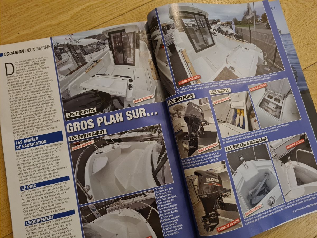 Comparatif de deux occasions dans le magazine Moteur Boat